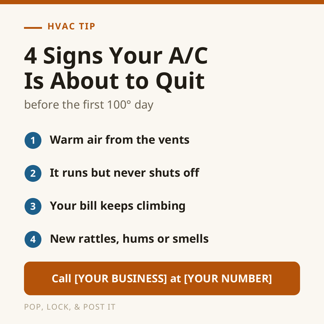 4 Signs Your A/C Is About to Quit