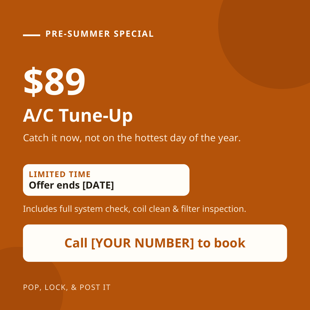 $89 Pre-Summer A/C Tune-Up